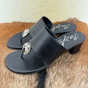 Brighton 7.5 Black Katia Embellished‎ Sandals Neptune's Ring Collection Italy